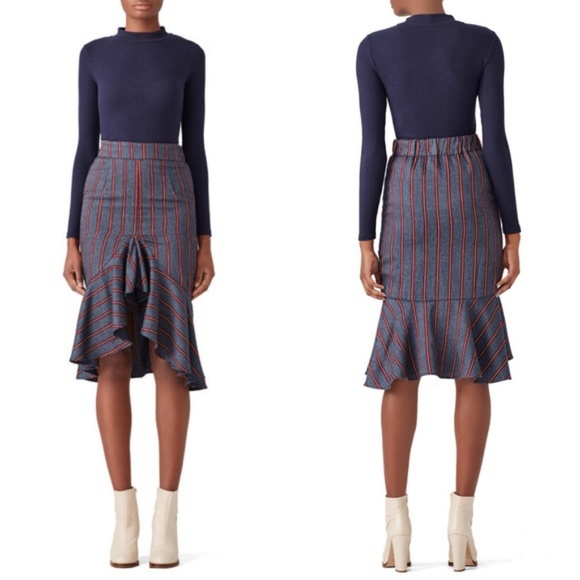 Anthro Moon River Asymmetric Midi Skirt ASOS - Picture 2 of 5